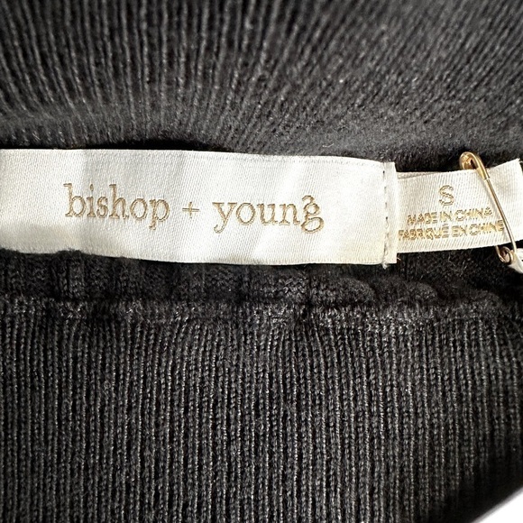 NWT Bishop + Young Black Ribbed Pleated Asymmetrical Midi Skirt Size Small - Picture 11 of 15